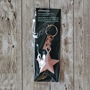Starbucks Pink Star Lid Stopper Keychain